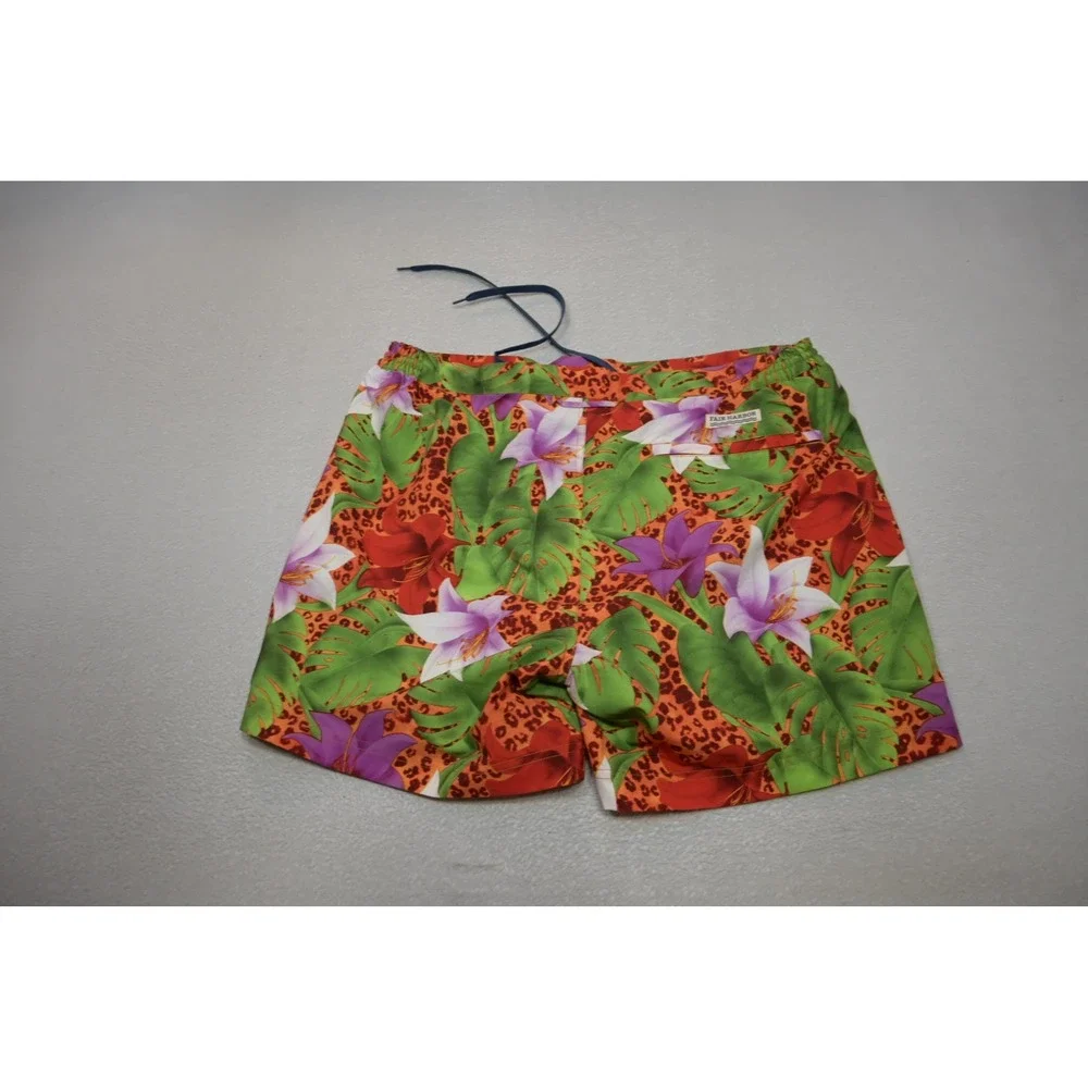 Fair Harbor Swim Trunks Mens 36 Lined Floral‎ Leopard Board Shorts Stretch